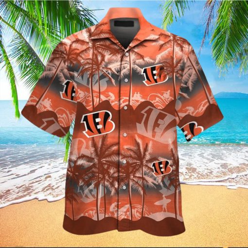 Cincinnati Bengals Short Sleeve Button Up Tropical Hawaiian Shirt VER022