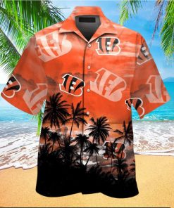 Cincinnati Bengals Short Sleeve Button Up Tropical Hawaiian Shirt VER023