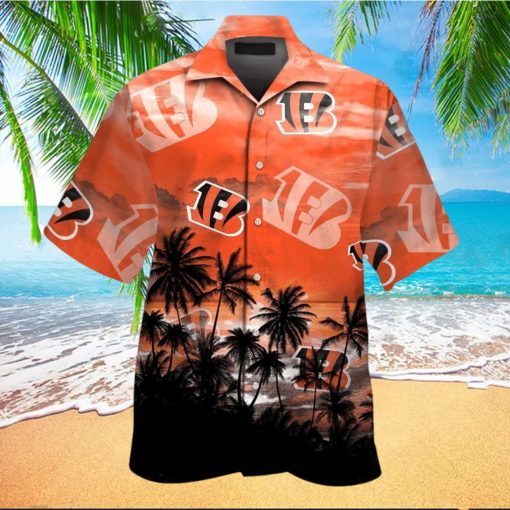 Cincinnati Bengals Short Sleeve Button Up Tropical Hawaiian Shirt VER023