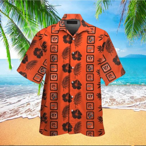 Cincinnati Bengals Short Sleeve Button Up Tropical Hawaiian Shirt VER025