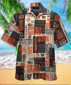 Cincinnati Bengals Short Sleeve Button Up Tropical Hawaiian Shirt VER026