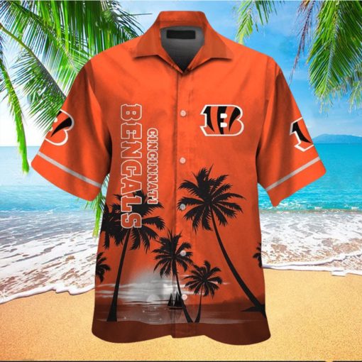 Cincinnati Bengals Short Sleeve Button Up Tropical Hawaiian Shirt VER028