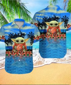 Cincinnati Bengals Short Sleeve Button Up Tropical Hawaiian Shirt VER03