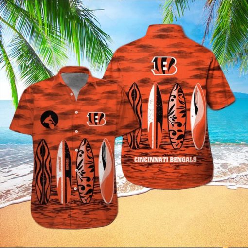 Cincinnati Bengals Short Sleeve Button Up Tropical Hawaiian Shirt VER030