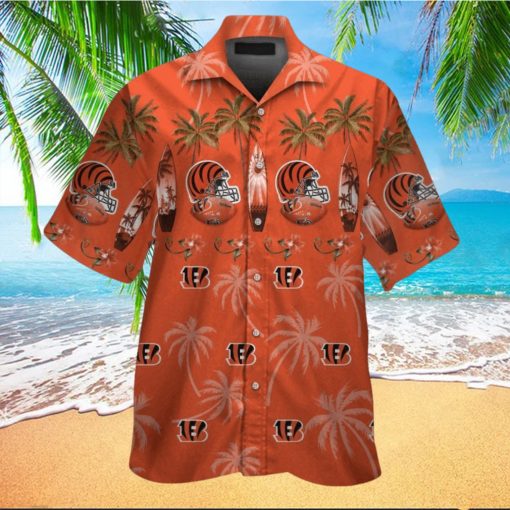 Cincinnati Bengals Short Sleeve Button Up Tropical Hawaiian Shirt VER031