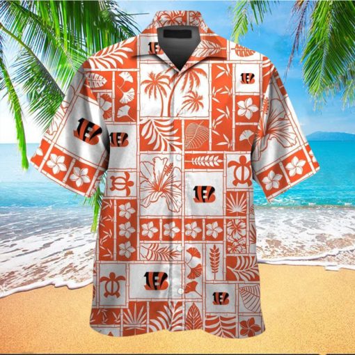 Cincinnati Bengals Short Sleeve Button Up Tropical Hawaiian Shirt VER032