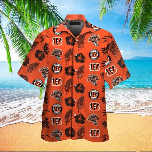 Cincinnati Bengals Short Sleeve Button Up Tropical Hawaiian Shirt VER034