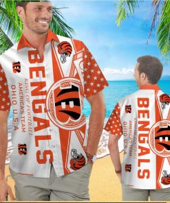 Cincinnati Bengals Short Sleeve Button Up Tropical Hawaiian Shirt VER04