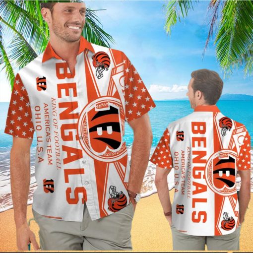 Cincinnati Bengals Short Sleeve Button Up Tropical Hawaiian Shirt VER04