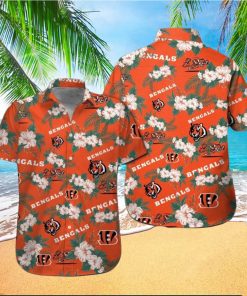 Cincinnati Bengals Short Sleeve Button Up Tropical Hawaiian Shirt VER08