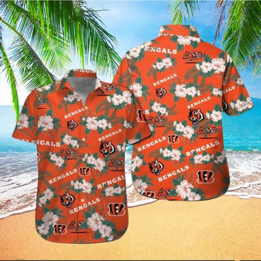 Cincinnati Bengals Short Sleeve Button Up Tropical Hawaiian Shirt VER08