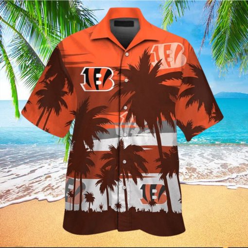 Cincinnati Bengals Short Sleeve Button Up Tropical Hawaiian Shirt VER09