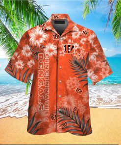 Cincinnati Bengals Short Sleeve Button Up Tropical Hawaiian Shirt