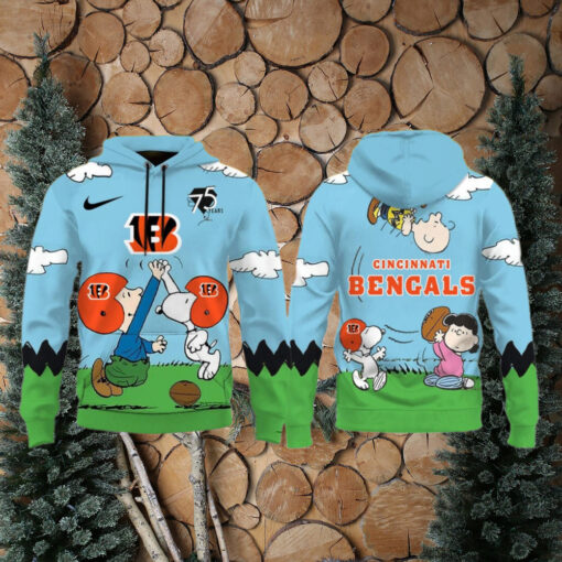 Cincinnati Bengals X Snoopy Peanuts 75th Anniversary Hoodie
