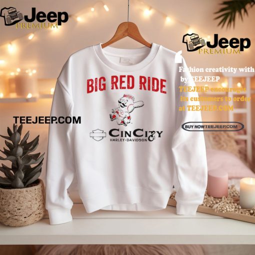 Cincinnati Reds Big Red Ride Cincity Harley Davidson Shirt