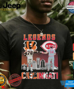 Cincinnati Reds Peter Rose The Legends Cincinnati Bengals Anthony Munoz T Shirt