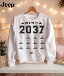 Class Of 2037 Grow With Me Pre K To 12Th Grade Handprint T Shirt