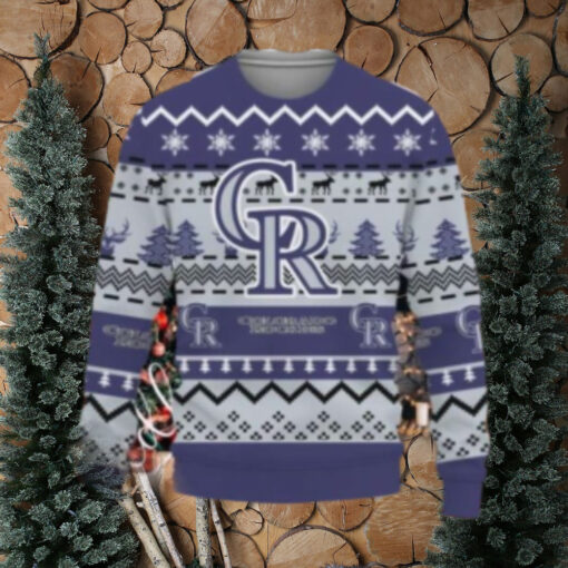 Classic Tree Deer Colorado Rockies Ugly Christmas Sweater