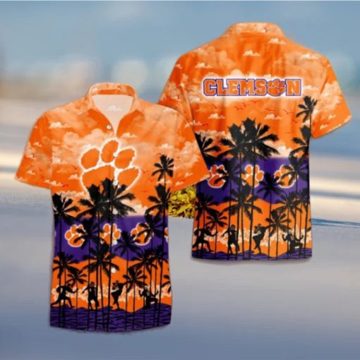 Clemson Tigers Palms Tree Hawaiian Shirt