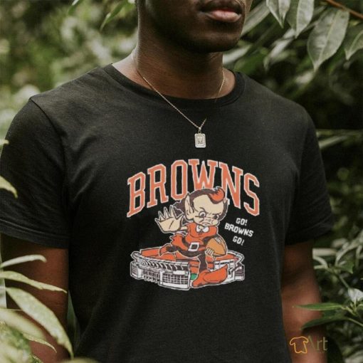 Cleveland Browns Brownie Stiff Arm Stadium T Shirt