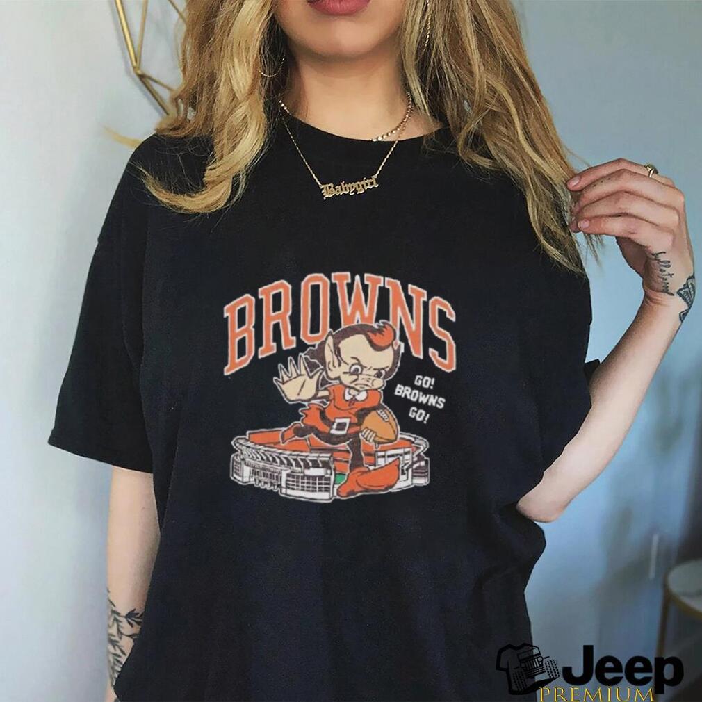 Cleveland Browns Brownie Stiff Arm Stadium T Shirt - teejeep