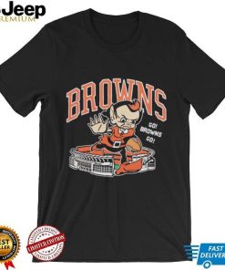Cleveland Browns Brownie Stiff arm stadium shirt