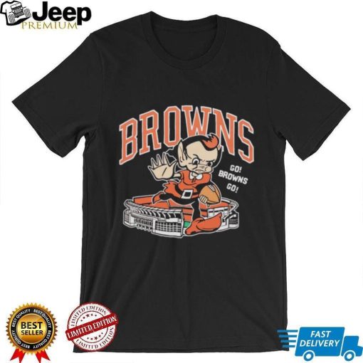 Cleveland Browns Brownie Stiff arm stadium shirt