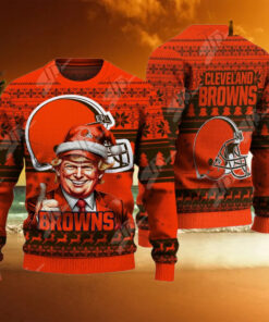 Cleveland Browns Christmas Donald Trump Knitted Sweater