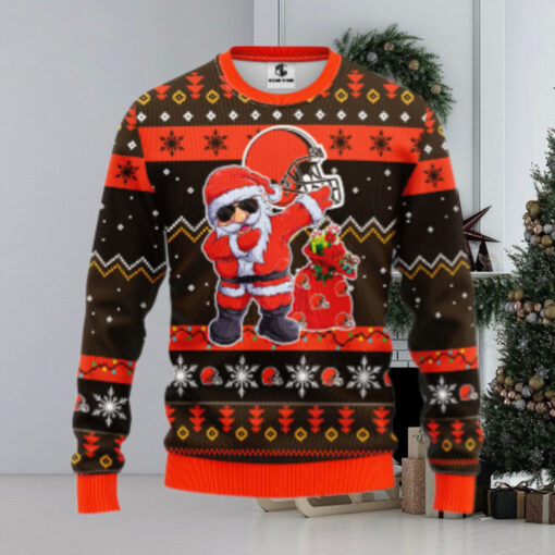 Cleveland Browns Dabbing Santa Claus Ugly Christmas Sweater