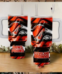 Cleveland Browns Dawg Pound Wavy Pattern Tumbler With Handle