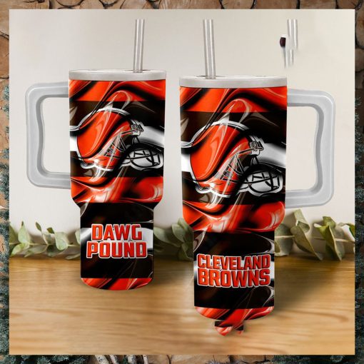 Cleveland Browns Dawg Pound Wavy Pattern Tumbler With Handle