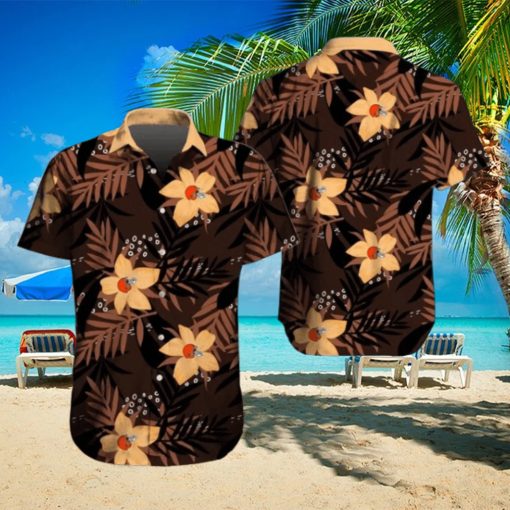 Cleveland Browns Hawaiian Tracksuit Floral Outfits Button Shirt Beach Shorts