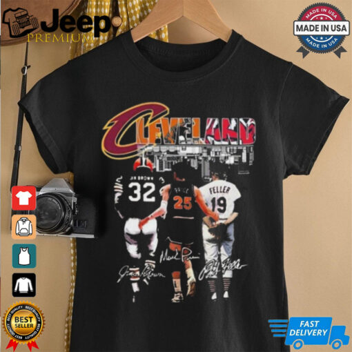 Cleveland Browns Jim Brown Cavaliers Price And Guardians Feller Signatures 2024 Shirt