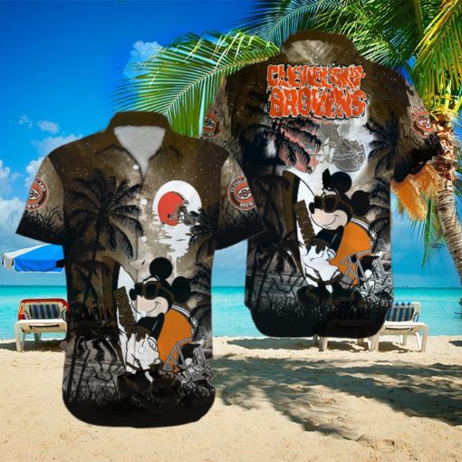 Cleveland Browns Mickey Mouse Best Combo Full Printing Hawaiian Shirt