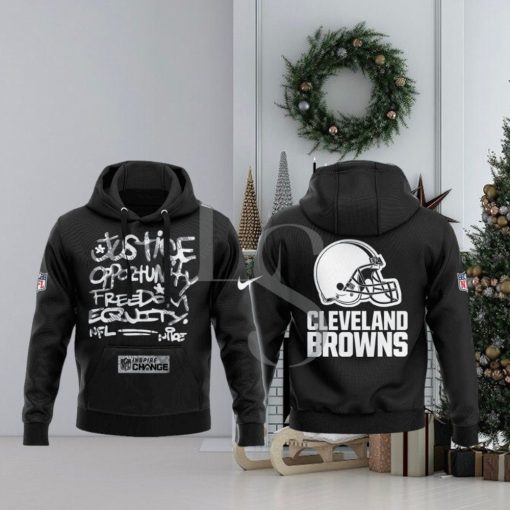 Cleveland Browns NFL Justice Opportunity Equity Freedom Hoodie 3D