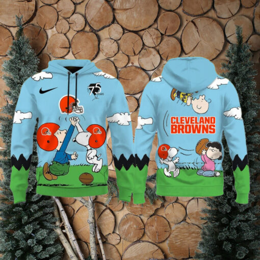 Cleveland Browns X Snoopy Peanuts 75th Anniversary Hoodie