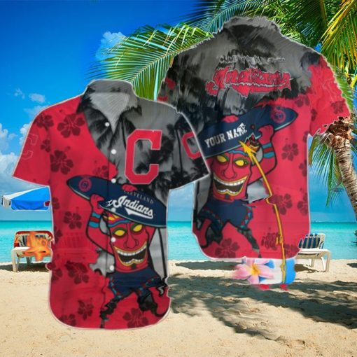 Cleveland Indians Custom Name Classic All Over Printed Hawaiian Shirt