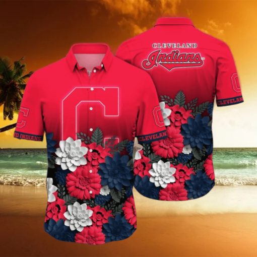 Cleveland Indians MLB Flower Hawaii Shirt And Tshirt For Fans, Summer Football Shirts NA49704