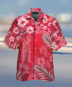 Cleveland Indians Short Sleeve Button Up Tropical Hawaiian Shirt