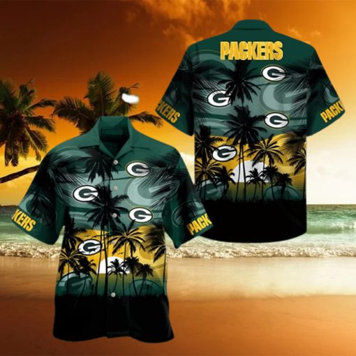 Coconut Sunset Green Green Bay Packers Hawaiian Shirt