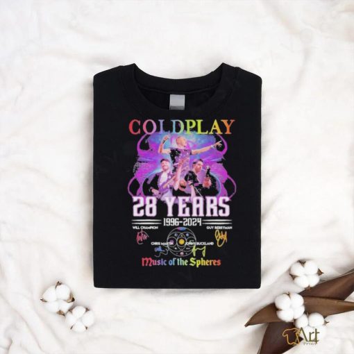 Coldplay 28 Years 1996 2024 World Tour Music Of The Spheres Signatures Shirt