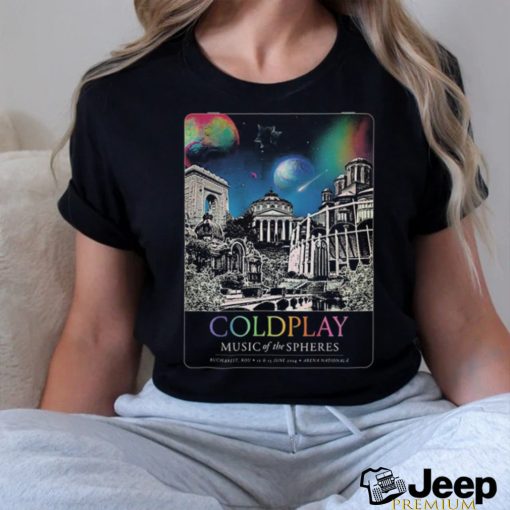 Coldplay Bucharest June 2024 Music Of The Spheres Tour Poster Shirt