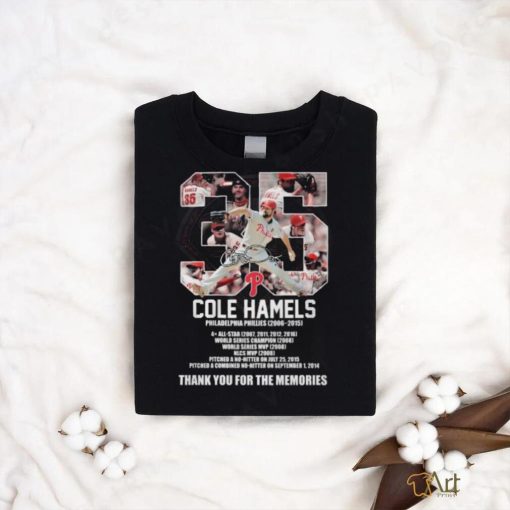 Cole Hamels Philadelphia Phillies 2006 2015 Thank You For The Memories T Shirt