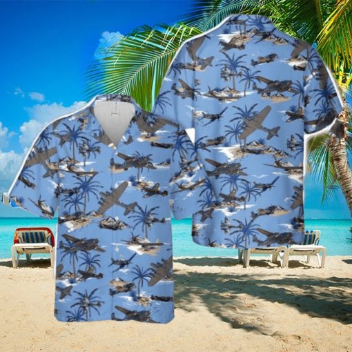 Collage of Allied WWII Aircraft Hawaiian Shirt Summer Vacation Button Shirt