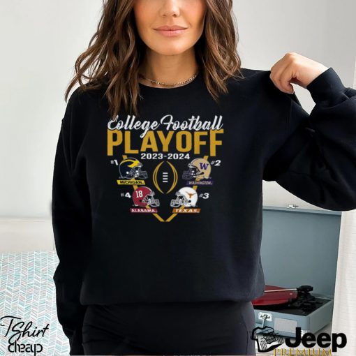 College Football Playoff 2024 CFP 4 Team Helmets T Shirt