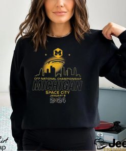College Football Playoff 2024 National Championship Game January 8 Michigan Wolverines Space City Skyline Shirt