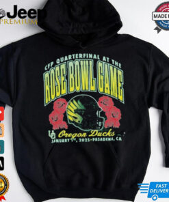 College Football Playoff 2025 Oregon Rose Bowl Game Oregon Ducks shirt featuring a vibrant design with the Oregon Ducks logo and Rose Bowl game details. Perfect for fans excited to support their team in the 2025 College Football Playoff at the historic Rose Bowl.
