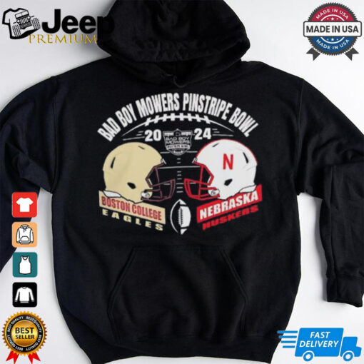 College Football Playoff Pinstripe Bowl 2024 Nebraska Cornhuskers Vs Boston College Eagles Match Up Helmet shirt