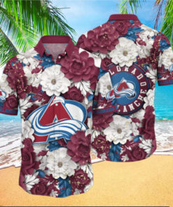 Colorado Avalanche Floral Elegance Hawaiian Shirt