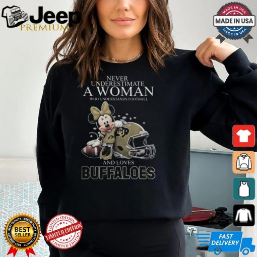 Colorado Buffaloes x Minnie Mouse Never Underestimate A Woman Who Understands Football And Loves Shirt